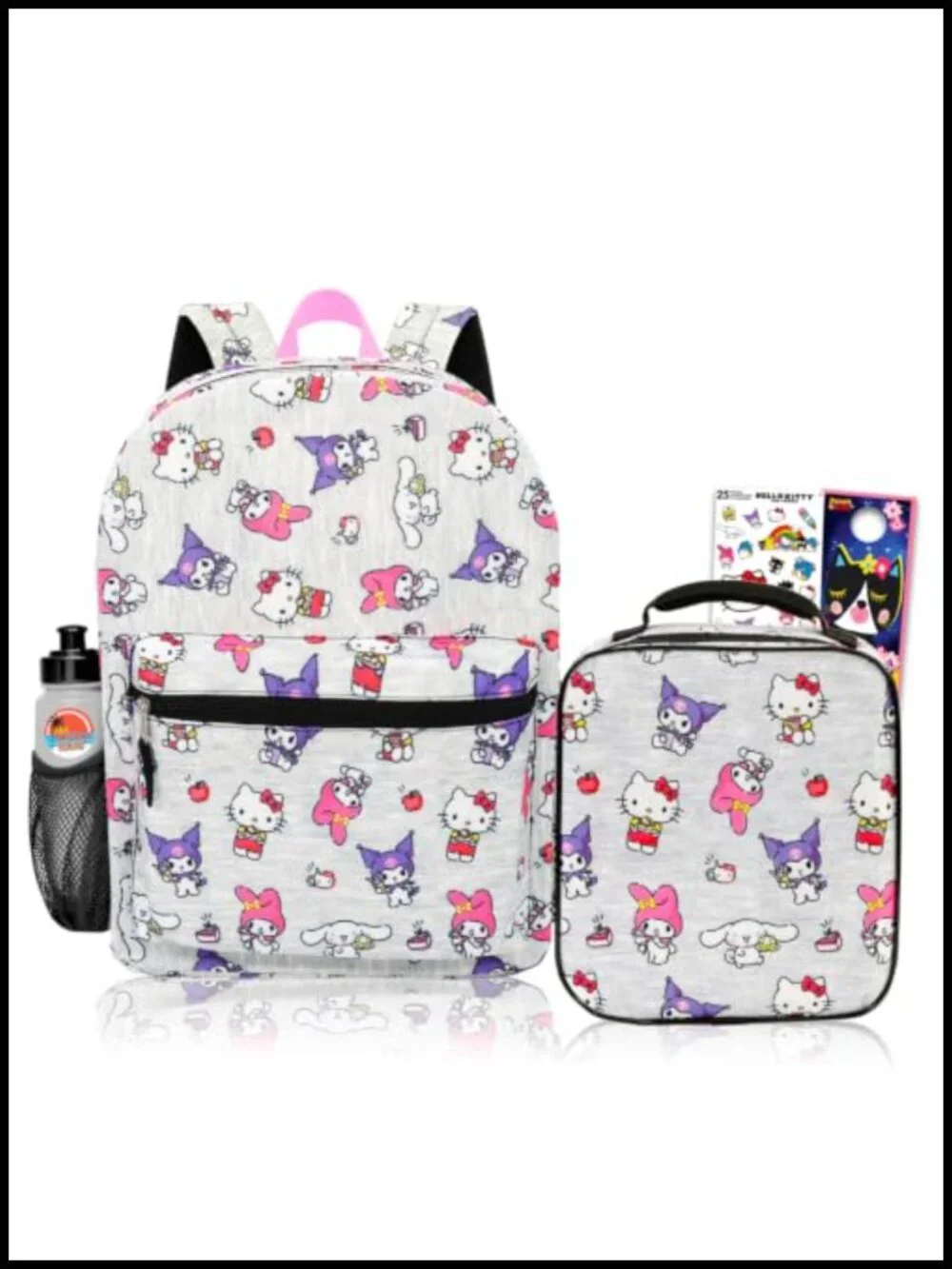 Sanrio Hello Kitty & Friends Backpack & Lunch Box Bundle with Bottle